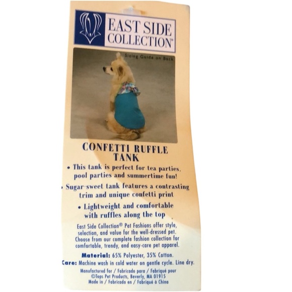 East Side Collection- Confetti Ruffle Tank- X Small - Picture 6 of 6